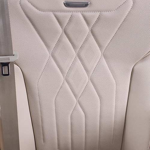 Detail on the back of the van seat