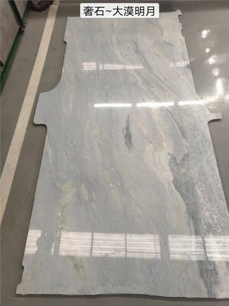 Luxury stone van floor with lights in the color of the desert moon